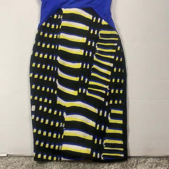 Mixed media print block midi dress - Picture 3 of 5